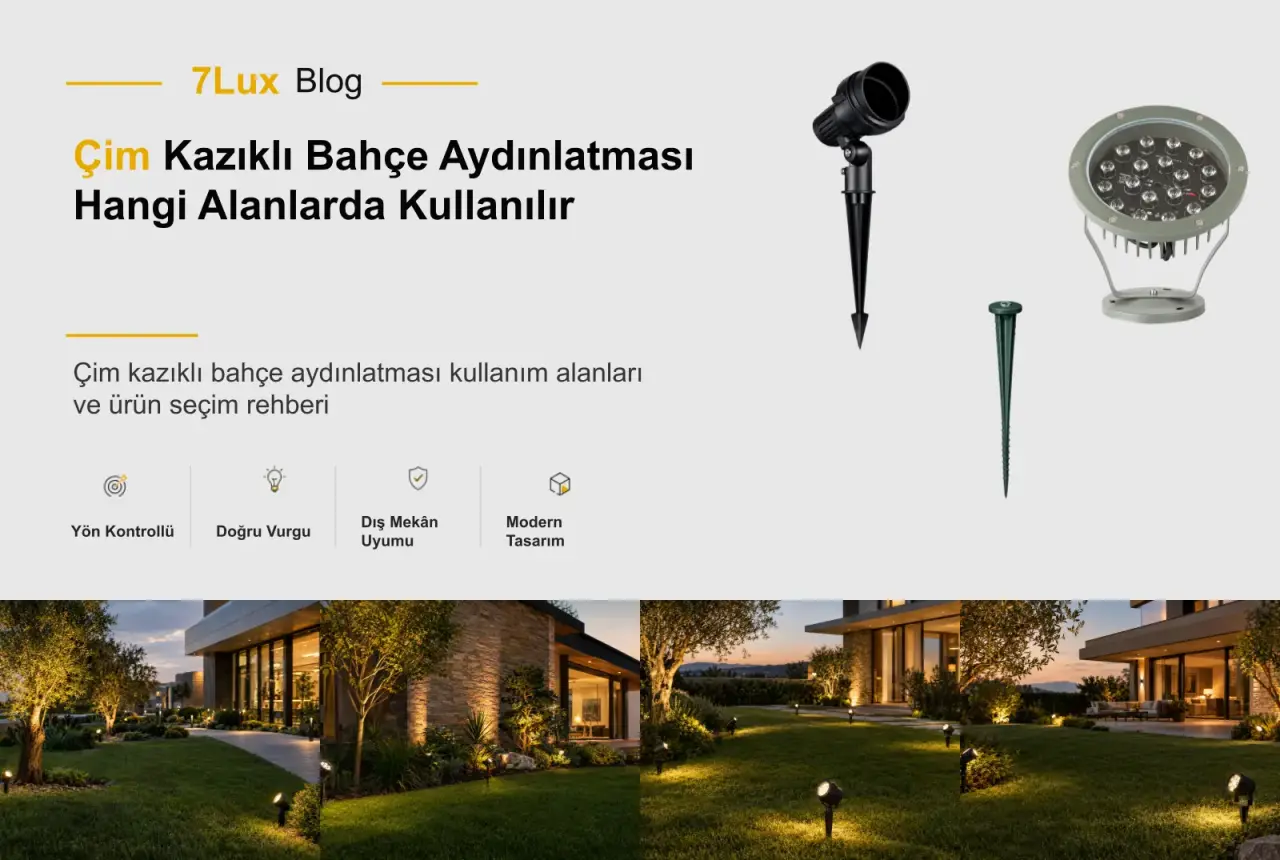 Çim Kazıklı Bahçe Aydınlatması Hangi Alanlarda Kullanılır? Bitki, Peyzaj ve Yürüyüş Yolu Uygulamaları