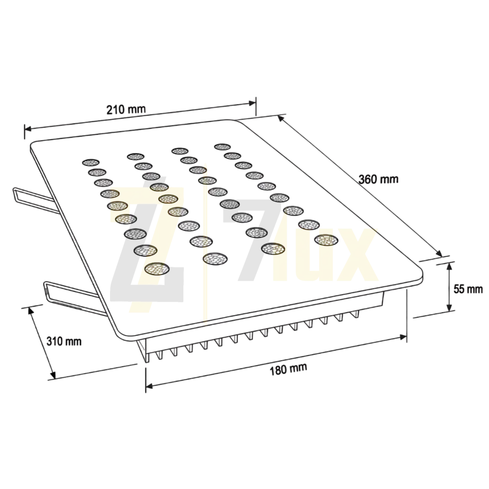 Kuyumcu Armatürü Dikdörtgen 210x360 Mm 54W