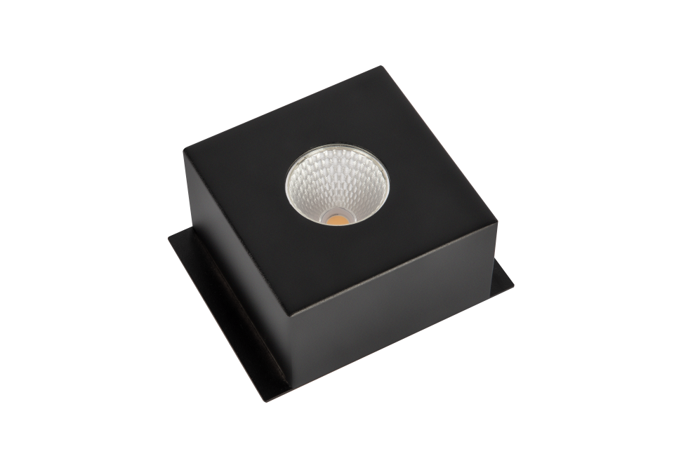 Petek Armatür COB LED 8W siyah kare kasa ve reflektörlü COB LED spot ürün görseli