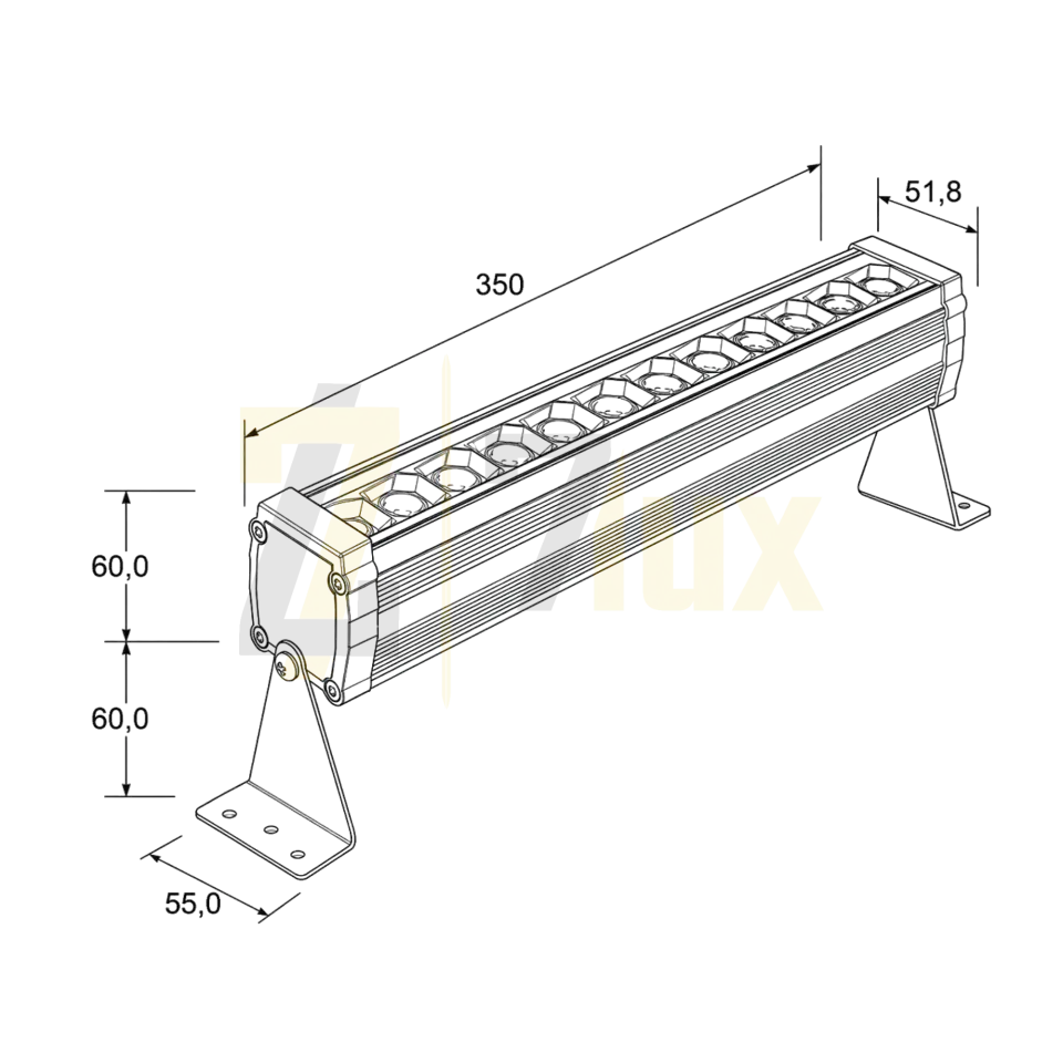 Wallwasher 35 cm Aydinlatma 12W Sıva Üstü Led Volvoşır