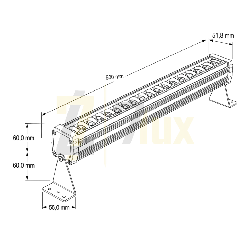 Wallwasher 50 cm Aydinlatma 18W Sıva Üstü Led Volvoşır
