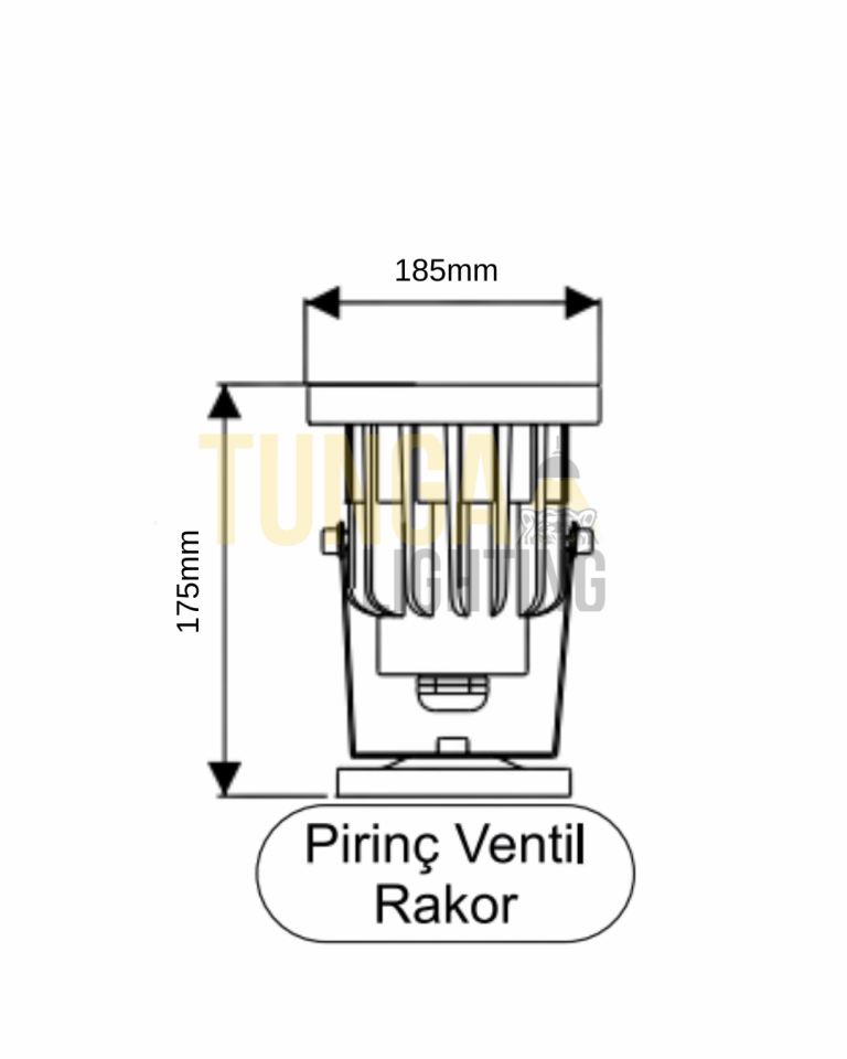 18W Bahçe Cephe Armatürü IP65 24V & 220V Pirinç Ventil
