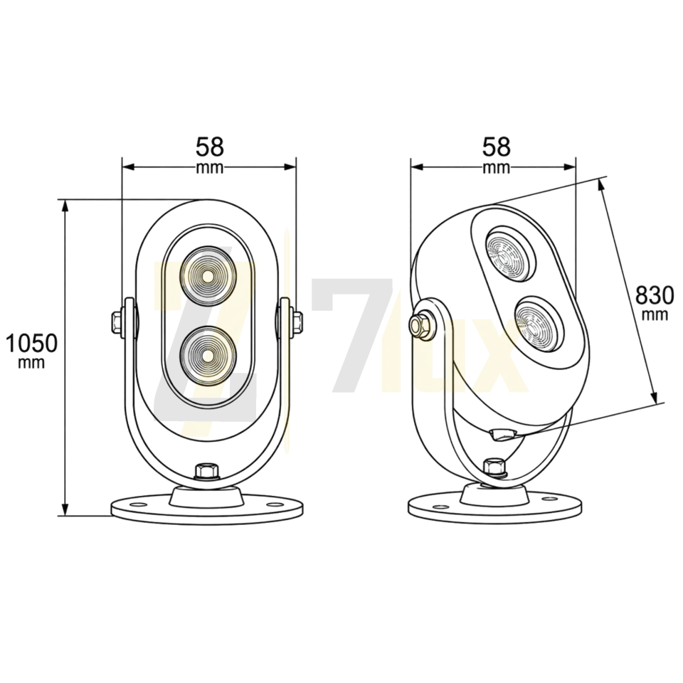 2W Bahçe Aydınlatma Armatürü IP65/IP67 Lensli U Braket