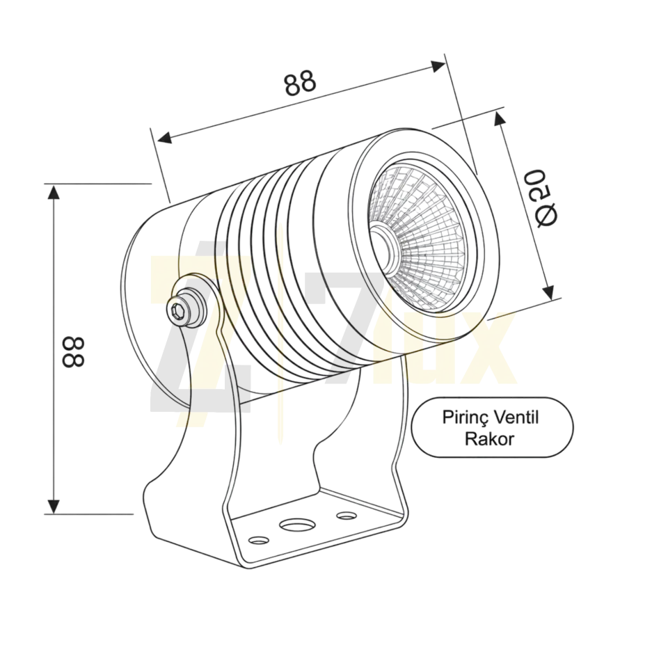 5W COB Bahçe Aydınlatma Armatürü IP65 U Braket Mini