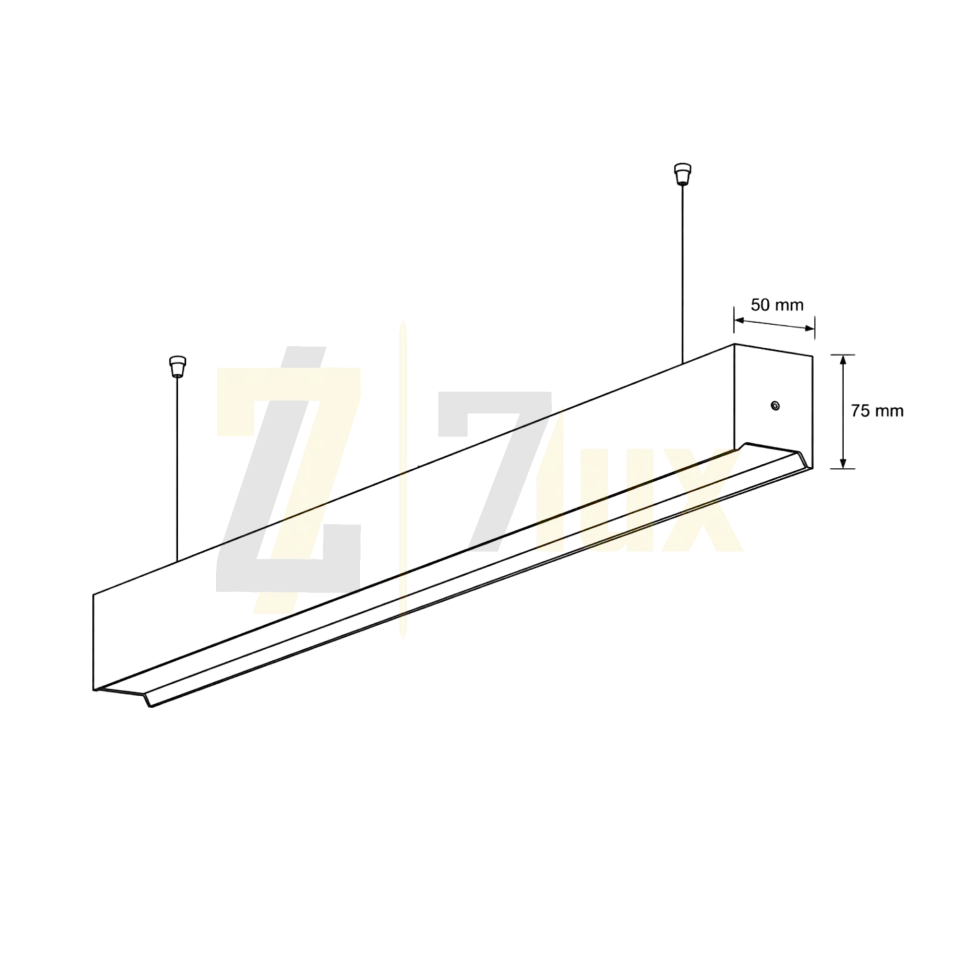 Lineer LED Armatür Sarkıt 42W/M 50x75 Kasa