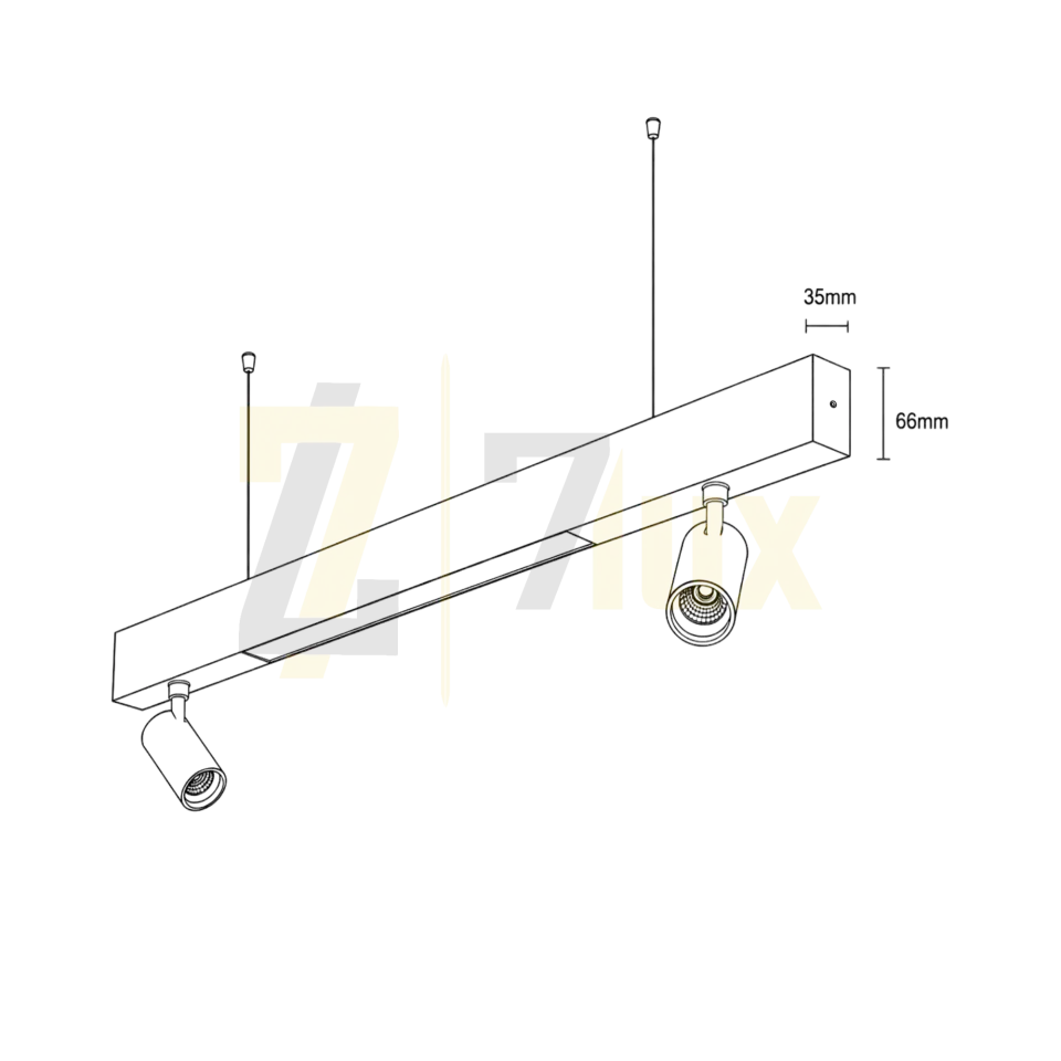 Spot Lineer Led Armatür Serisi 35x66 Kasa