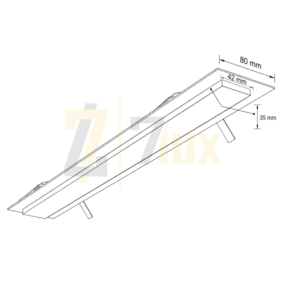 Sıva Altı Lineer Led Armatür 30W/M 80x42x35 Kasa