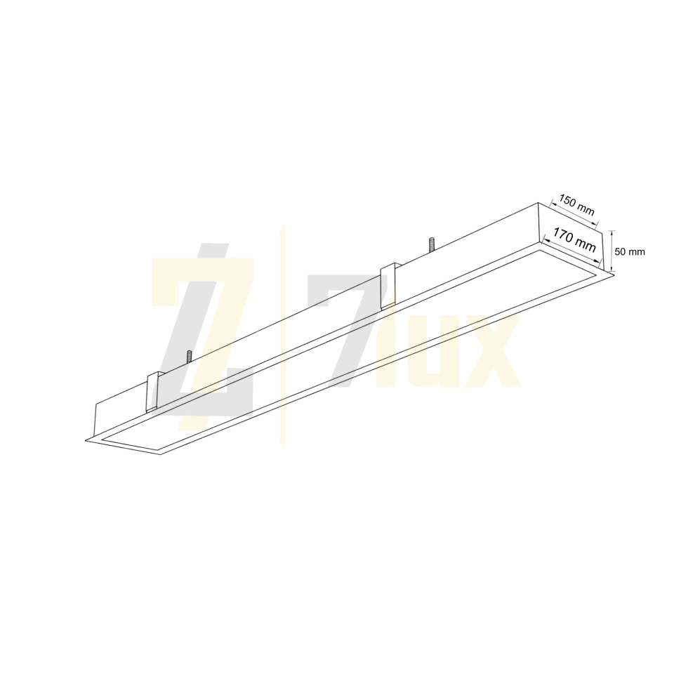 Sıva Altı Lineer LED Armatür 63W/M 170x150x50 Kasa