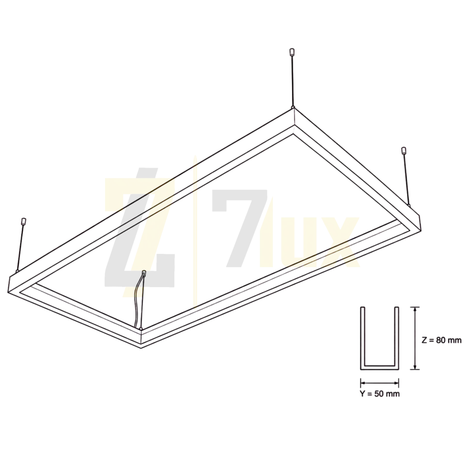 Dikdörtgen Lineer Aydınlatma 50x80 Kasa