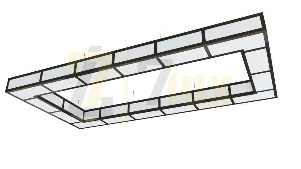 Grid Dikdörtgen Sarkıt Aydınlatma LED Armatür 100x198 cm 350W