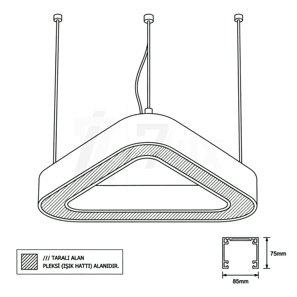 Radius Üçgen Linear Aydınlatma 80x75