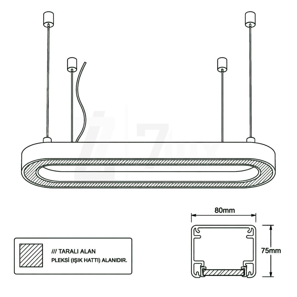 Passion Simit Linear Aydınlatma 80x75
